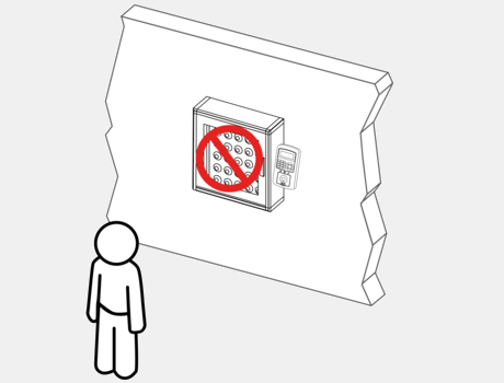 Illustration of key control a grey background, unauthorised user being denied keys.